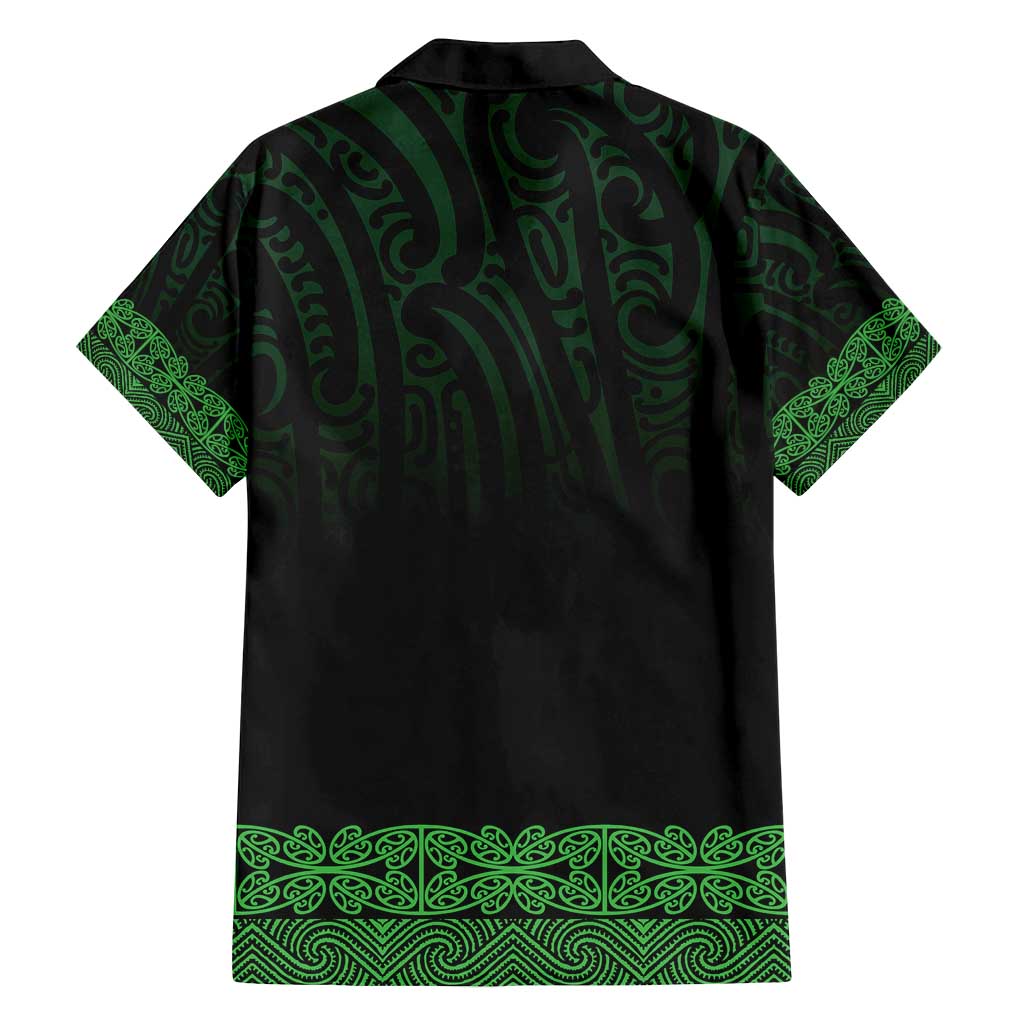 New Zealand Maori Kowhaiwhai Family Matching Off Shoulder Short Dress and Hawaiian Shirt Kakariki Maui and Mangopare LT9 - Polynesian Pride