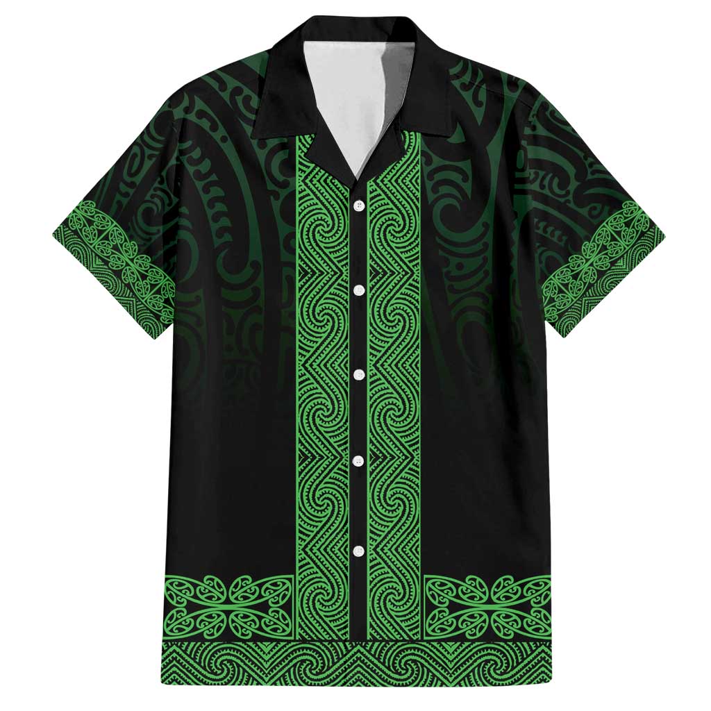 New Zealand Maori Kowhaiwhai Family Matching Puletasi and Hawaiian Shirt Kakariki Maui and Mangopare LT9 Dad's Shirt - Short Sleeve Green - Polynesian Pride