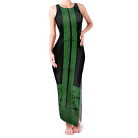New Zealand Maori Kowhaiwhai Family Matching Tank Maxi Dress and Hawaiian Shirt Kakariki Maui and Mangopare LT9 Mom's Dress Green - Polynesian Pride
