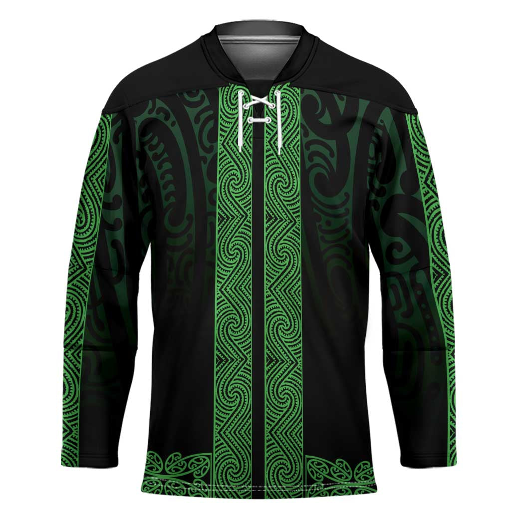 New Zealand Maori Kowhaiwhai Hockey Jersey Kakariki Maui and Mangopare LT9 Unisex Green - Polynesian Pride