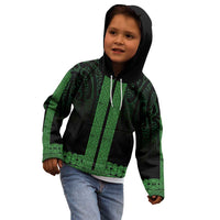 New Zealand Maori Kowhaiwhai Kid Hoodie Kakariki Maui and Mangopare LT9 - Polynesian Pride