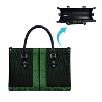 New Zealand Maori Kowhaiwhai Leather Bag Kakariki Maui and Mangopare - Polynesian Pride