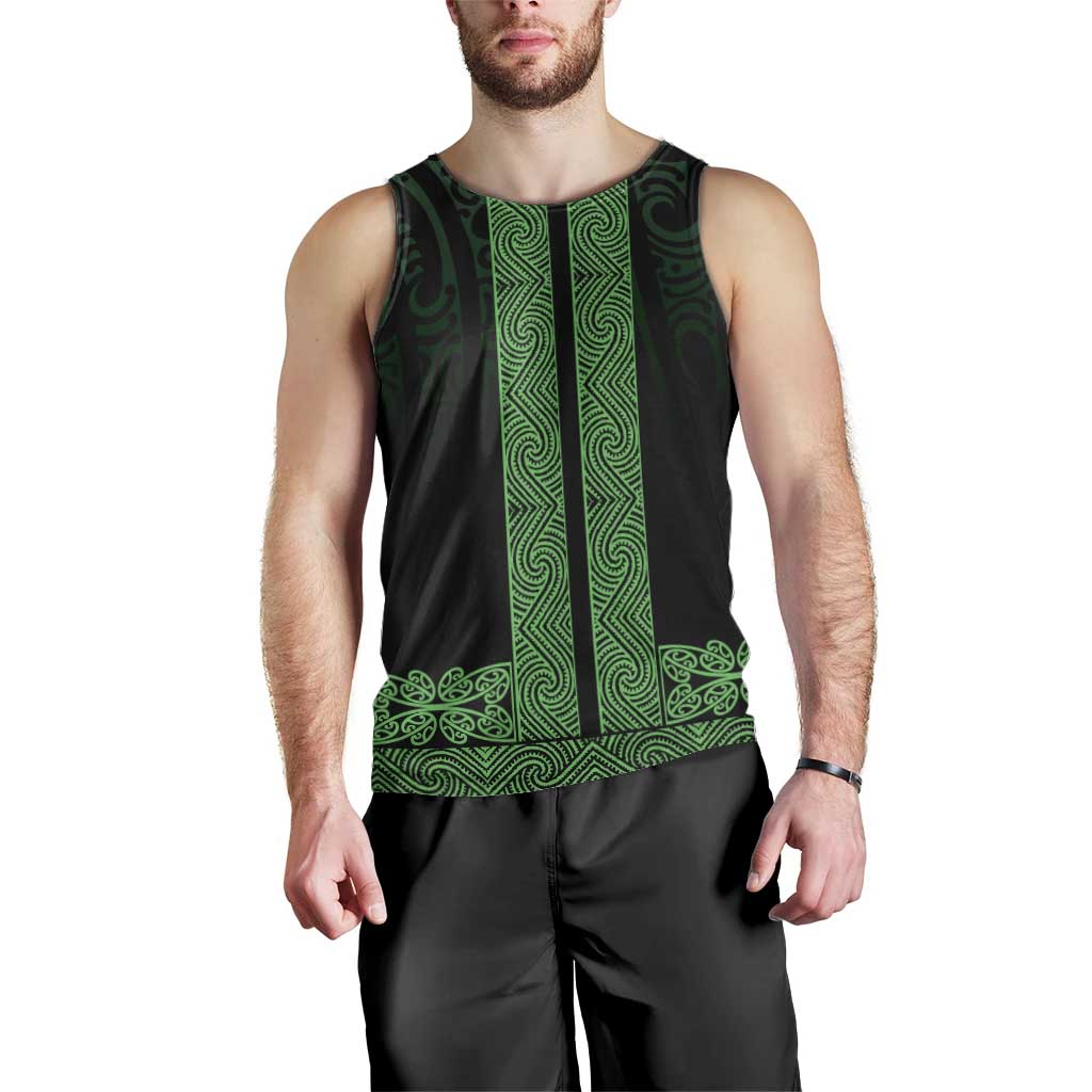 New Zealand Maori Kowhaiwhai Men Tank Top Kakariki Maui and Mangopare LT9 - Polynesian Pride