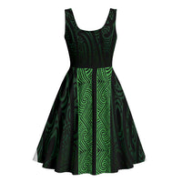 New Zealand Maori Kowhaiwhai Midi Dress Kakariki Maui and Mangopare - Polynesian Pride