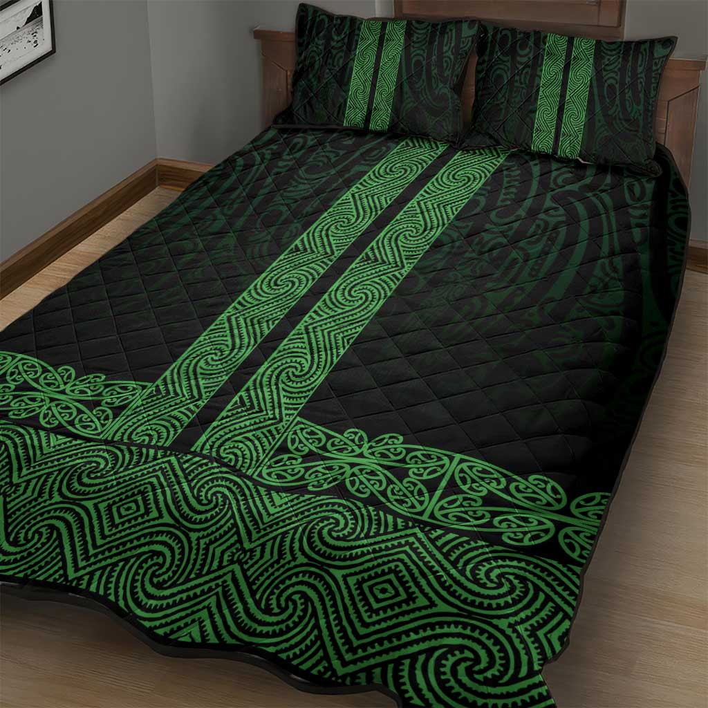 New Zealand Maori Kowhaiwhai Quilt Bed Set Kakariki Maui and Mangopare