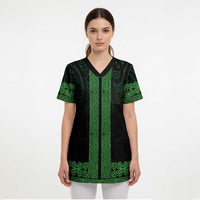 New Zealand Maori Kowhaiwhai Scrub Top Kakariki Maui and Mangopare - Polynesian Pride