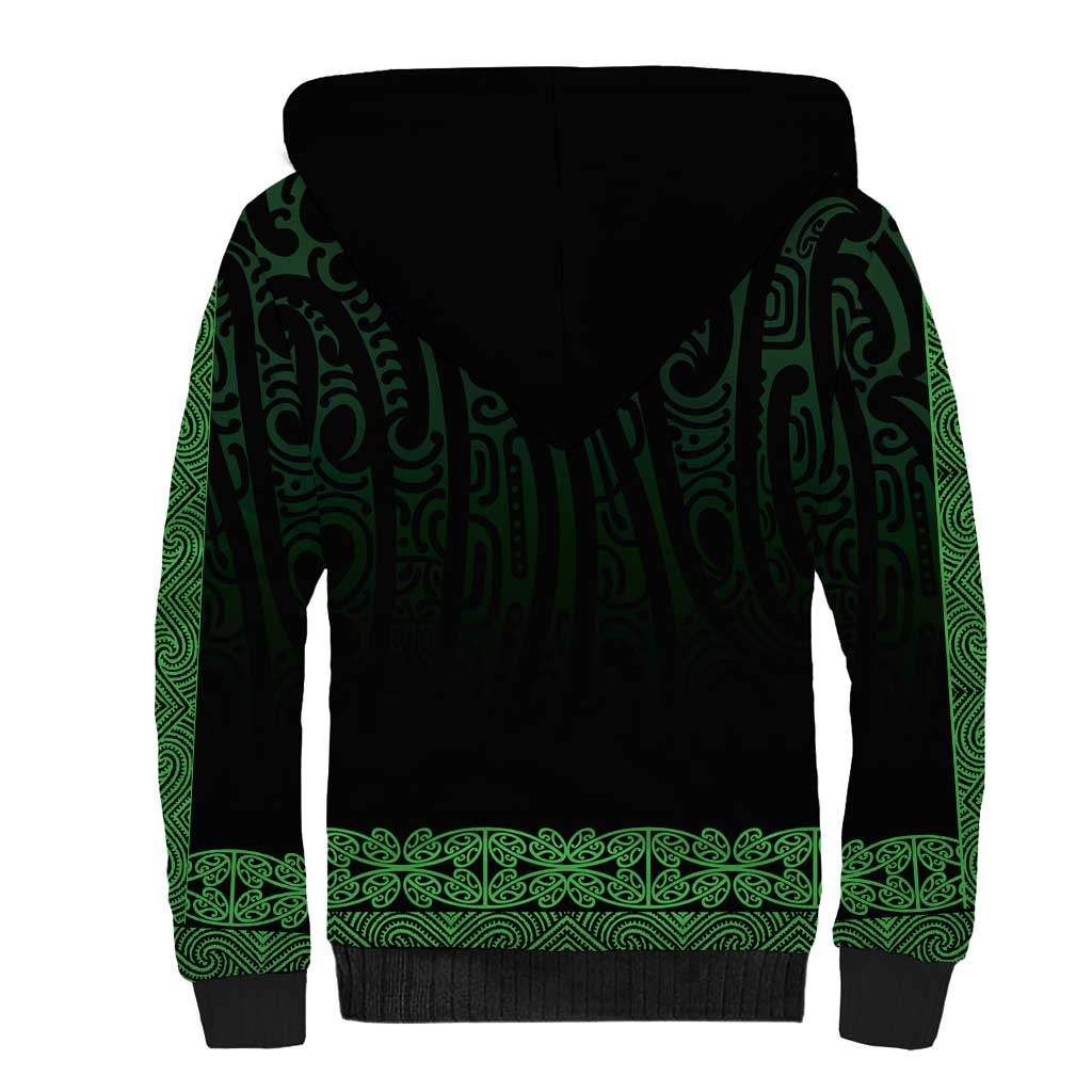 New Zealand Maori Kowhaiwhai Sherpa Hoodie Kakariki Maui and Mangopare LT9 - Polynesian Pride