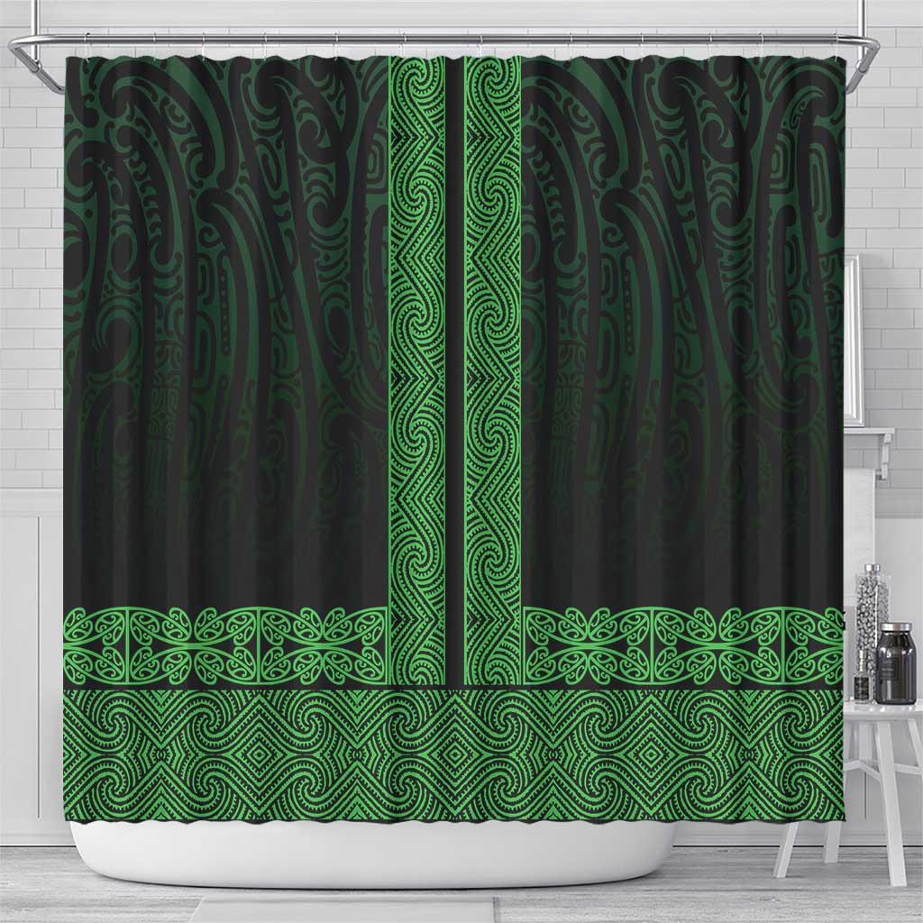New Zealand Maori Kowhaiwhai Shower Curtain Kakariki Maui and Mangopare LT9 - Polynesian Pride