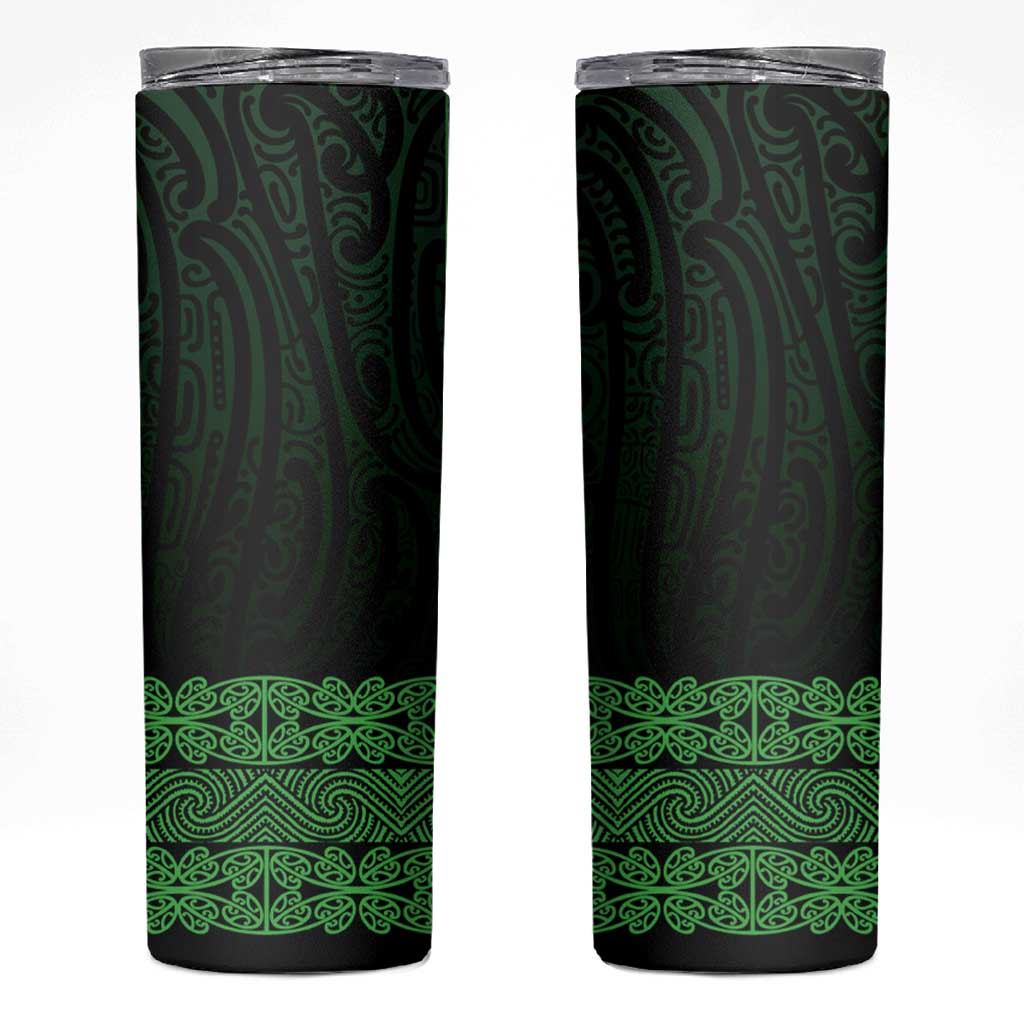 New Zealand Maori Kowhaiwhai Skinny Tumbler Kakariki Maui and Mangopare LT9 Green - Polynesian Pride