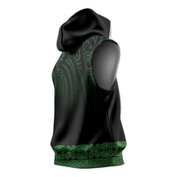 New Zealand Maori Kowhaiwhai Sleeveless Hoodie Kakariki Maui and Mangopare LT9 - Polynesian Pride
