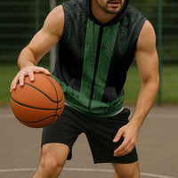 New Zealand Maori Kowhaiwhai Sleeveless Hoodie Kakariki Maui and Mangopare LT9 - Polynesian Pride