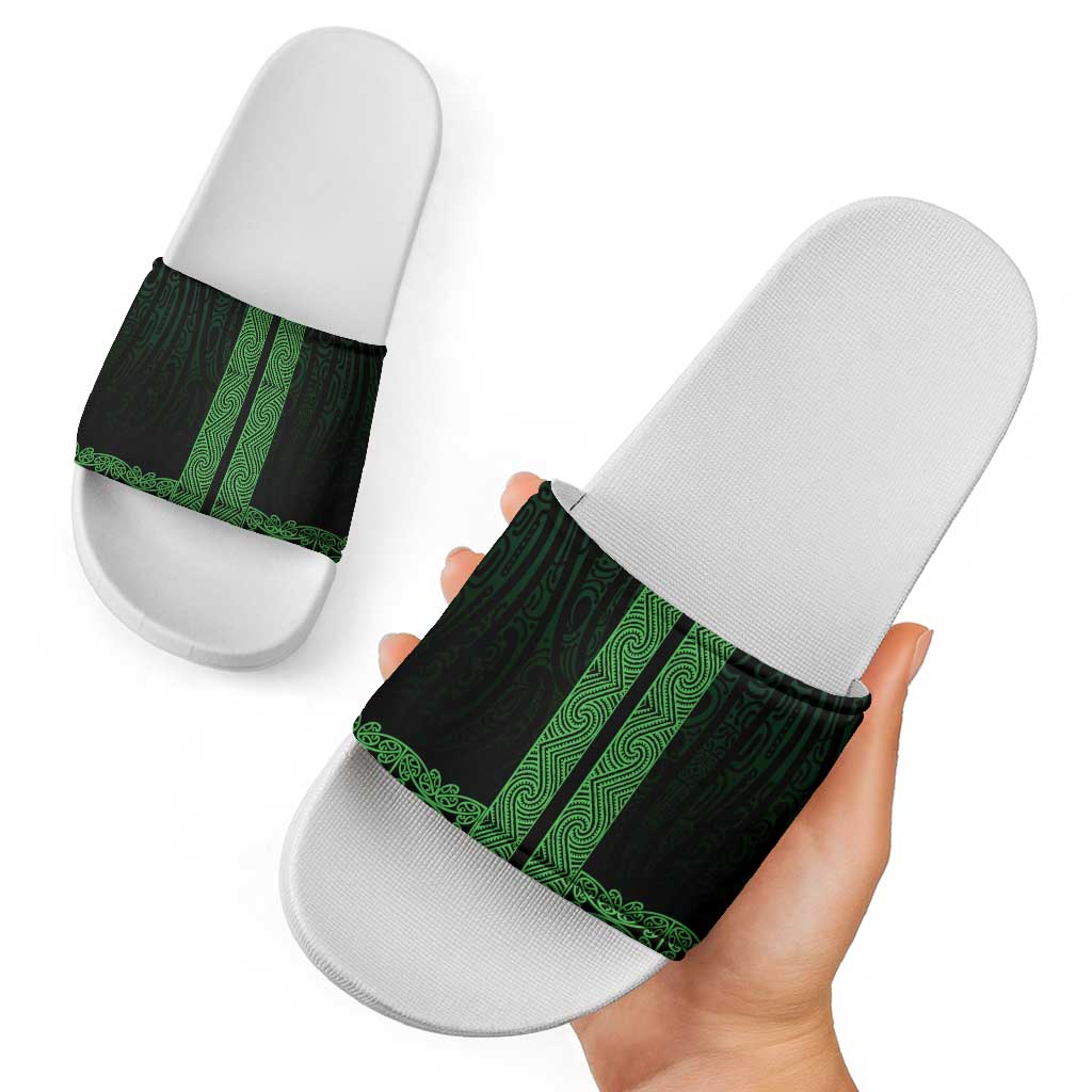 New Zealand Maori Kowhaiwhai Slide Sandals Kakariki Maui and Mangopare - Polynesian Pride