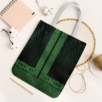 New Zealand Maori Kowhaiwhai Tote Bag Kakariki Maui and Mangopare LT9 White Strap One Size Green - Polynesian Pride