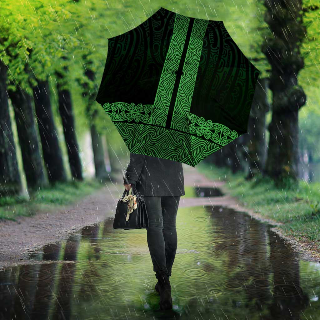 New Zealand Maori Kowhaiwhai Umbrella Kakariki Maui and Mangopare - Polynesian Pride