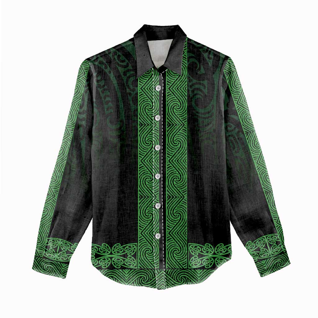 New Zealand Maori Kowhaiwhai Women Casual Shirt Kakariki Maui and Mangopare LT9 - Polynesian Pride