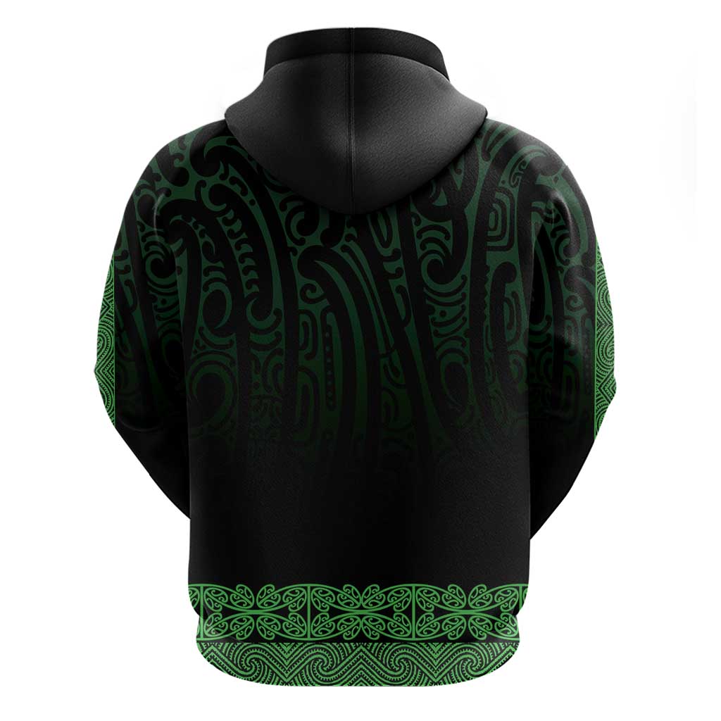 New Zealand Maori Kowhaiwhai Zip Hoodie Kakariki Maui and Mangopare LT9 - Polynesian Pride