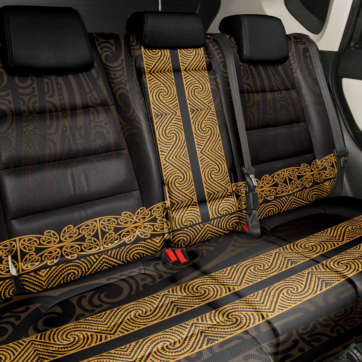 New Zealand Maori Kowhaiwhai Back Car Seat Cover Karaka Maui and Mangopare LT9 - Polynesian Pride