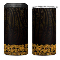New Zealand Maori Kowhaiwhai 4 in 1 Can Cooler Tumbler Karaka Maui and Mangopare LT9 One Size: 16 oz Gold - Polynesian Pride