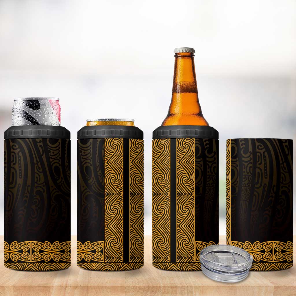 New Zealand Maori Kowhaiwhai 4 in 1 Can Cooler Tumbler Karaka Maui and Mangopare LT9 - Polynesian Pride