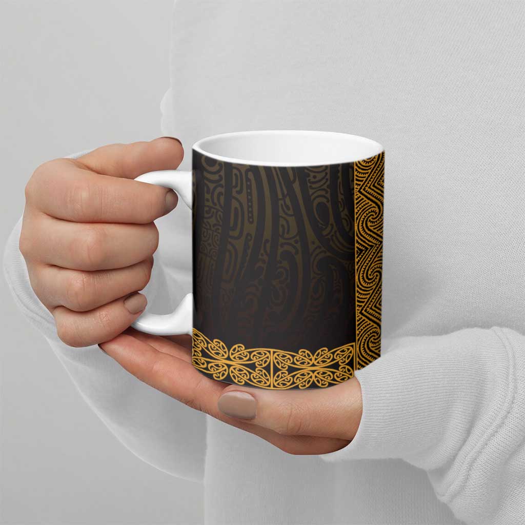New Zealand Maori Kowhaiwhai Ceramic Mug Karaka Maui and Mangopare - Polynesian Pride