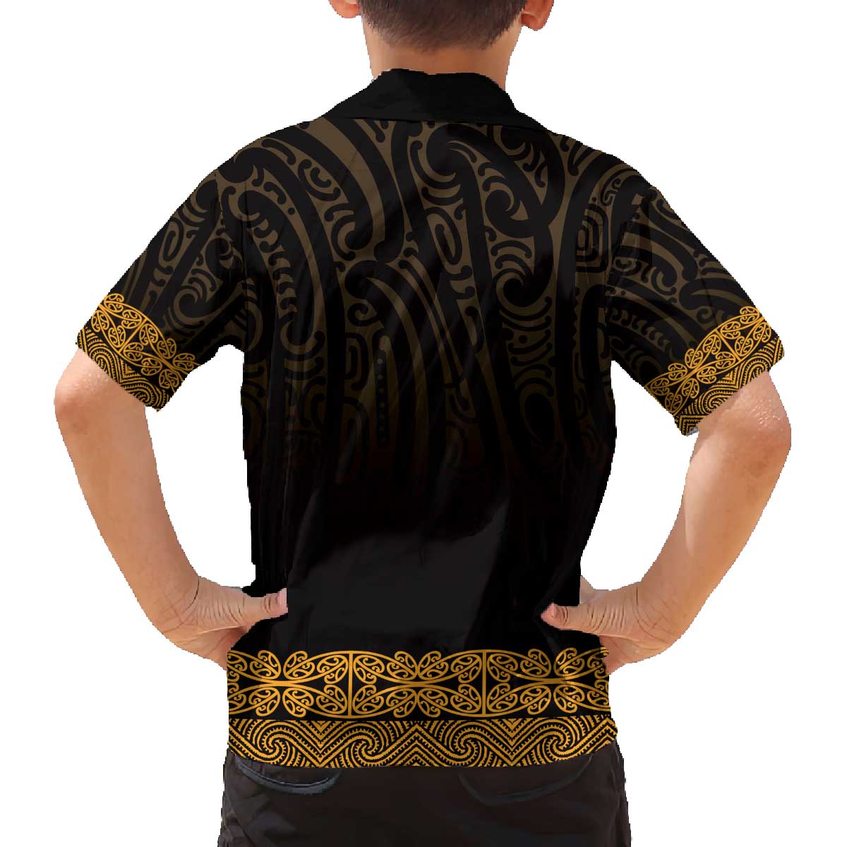 New Zealand Maori Kowhaiwhai Family Matching Off The Shoulder Long Sleeve Dress and Hawaiian Shirt Karaka Maui and Mangopare LT9 - Polynesian Pride