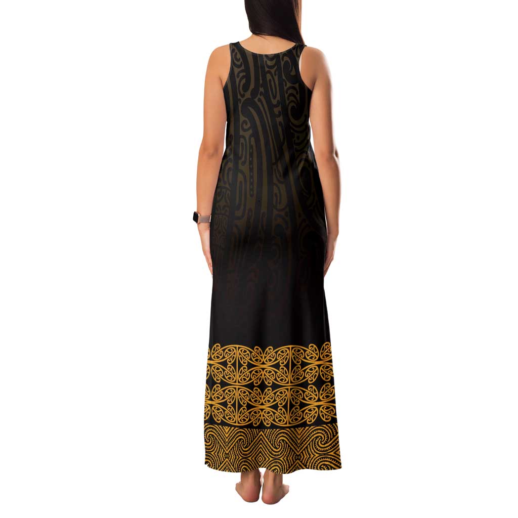 New Zealand Maori Kowhaiwhai Family Matching Tank Maxi Dress and Hawaiian Shirt Karaka Maui and Mangopare LT9 - Polynesian Pride