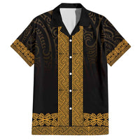 New Zealand Maori Kowhaiwhai Hawaiian Shirt Karaka Maui and Mangopare LT9 Gold - Polynesian Pride