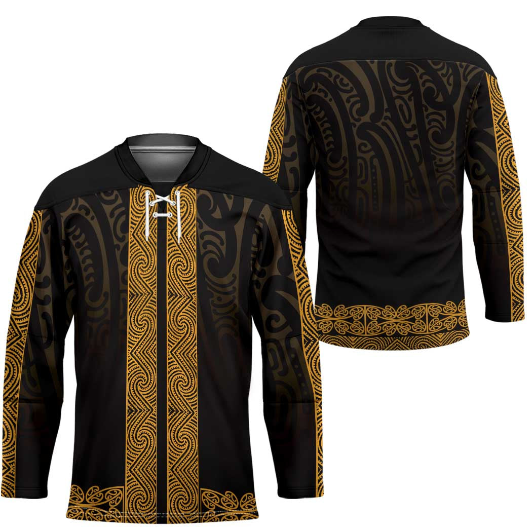 New Zealand Maori Kowhaiwhai Hockey Jersey Karaka Maui and Mangopare LT9 - Polynesian Pride