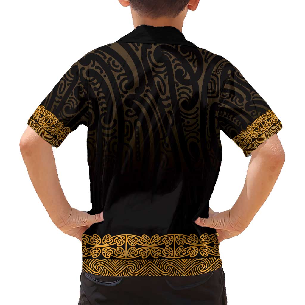 New Zealand Maori Kowhaiwhai Kid Hawaiian Shirt Karaka Maui and Mangopare LT9 - Polynesian Pride