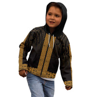 New Zealand Maori Kowhaiwhai Kid Hoodie Karaka Maui and Mangopare LT9 - Polynesian Pride