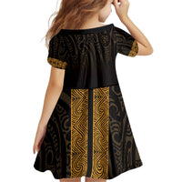 New Zealand Maori Kowhaiwhai Kid Short Sleeve Dress Karaka Maui and Mangopare LT9 - Polynesian Pride