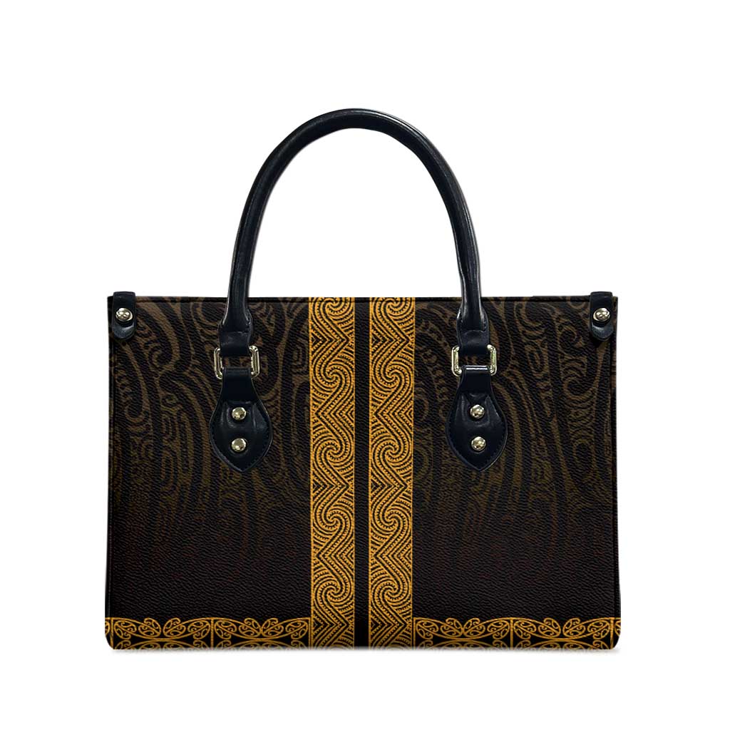 New Zealand Maori Kowhaiwhai Leather Bag Karaka Maui and Mangopare - Polynesian Pride