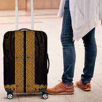 New Zealand Maori Kowhaiwhai Luggage Cover Karaka Maui and Mangopare LT9 Gold - Polynesian Pride
