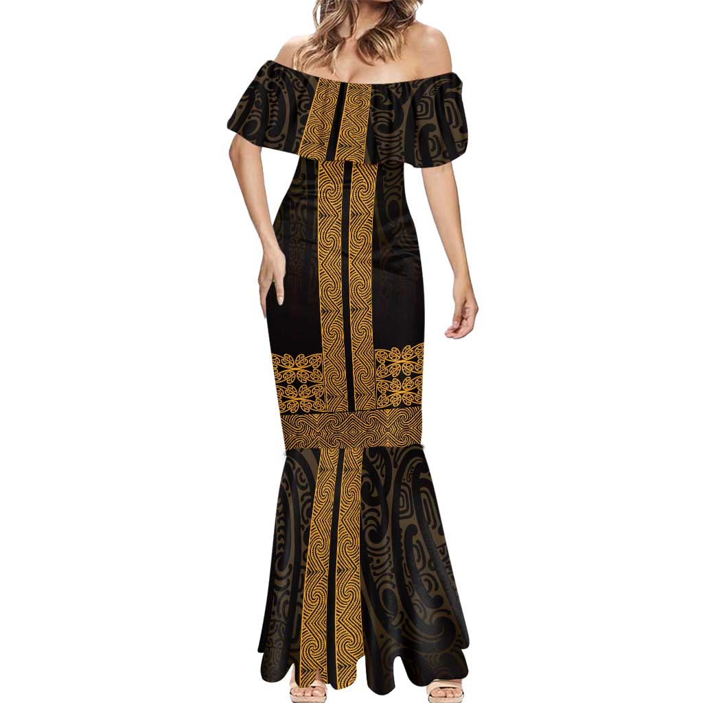 New Zealand Maori Kowhaiwhai Mermaid Dress Karaka Maui and Mangopare LT9 - Polynesian Pride