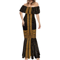 New Zealand Maori Kowhaiwhai Mermaid Dress Karaka Maui and Mangopare LT9 - Polynesian Pride