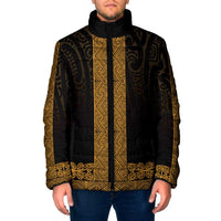 New Zealand Maori Kowhaiwhai Padded Jacket Karaka Maui and Mangopare - Polynesian Pride