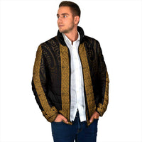 New Zealand Maori Kowhaiwhai Padded Jacket Karaka Maui and Mangopare - Polynesian Pride