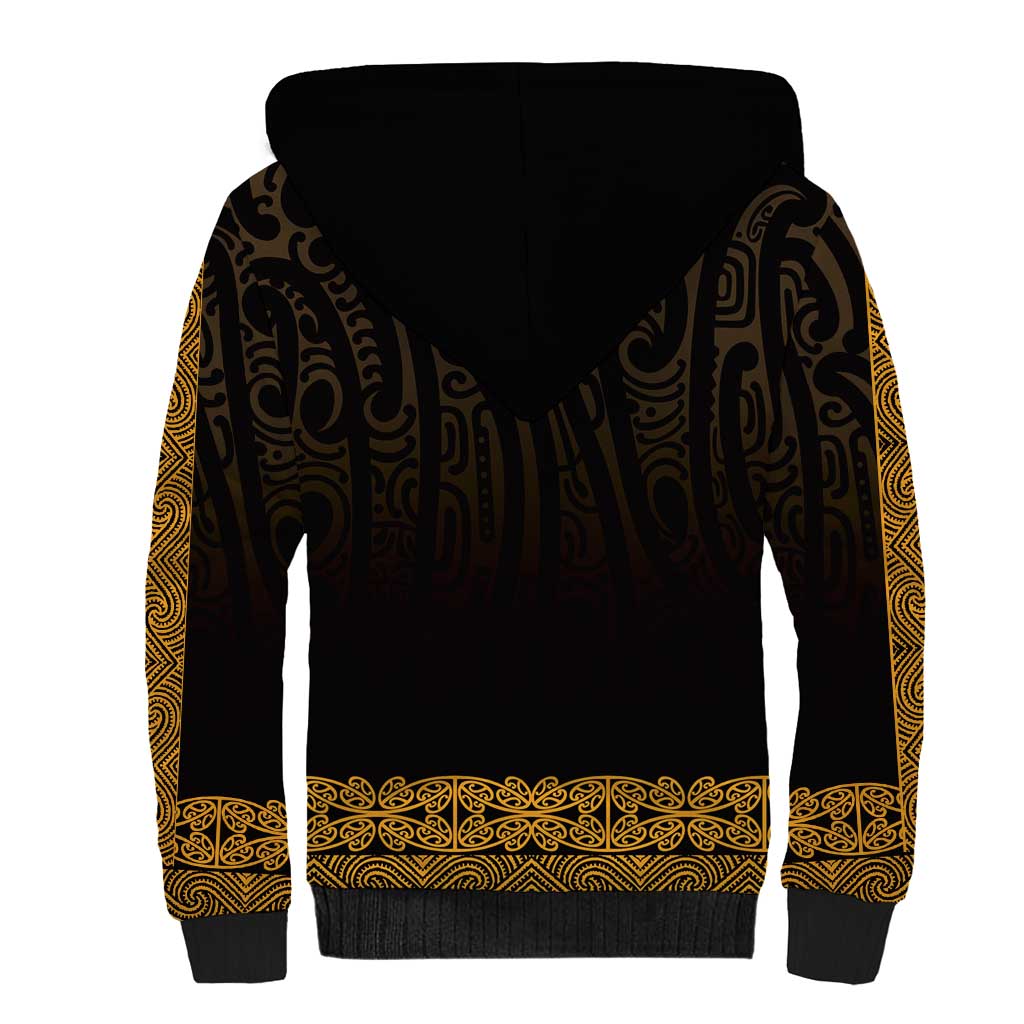 New Zealand Maori Kowhaiwhai Sherpa Hoodie Karaka Maui and Mangopare LT9 - Polynesian Pride