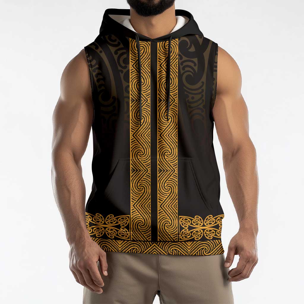 New Zealand Maori Kowhaiwhai Sleeveless Hoodie Karaka Maui and Mangopare LT9 - Polynesian Pride