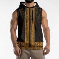 New Zealand Maori Kowhaiwhai Sleeveless Hoodie Karaka Maui and Mangopare LT9 - Polynesian Pride