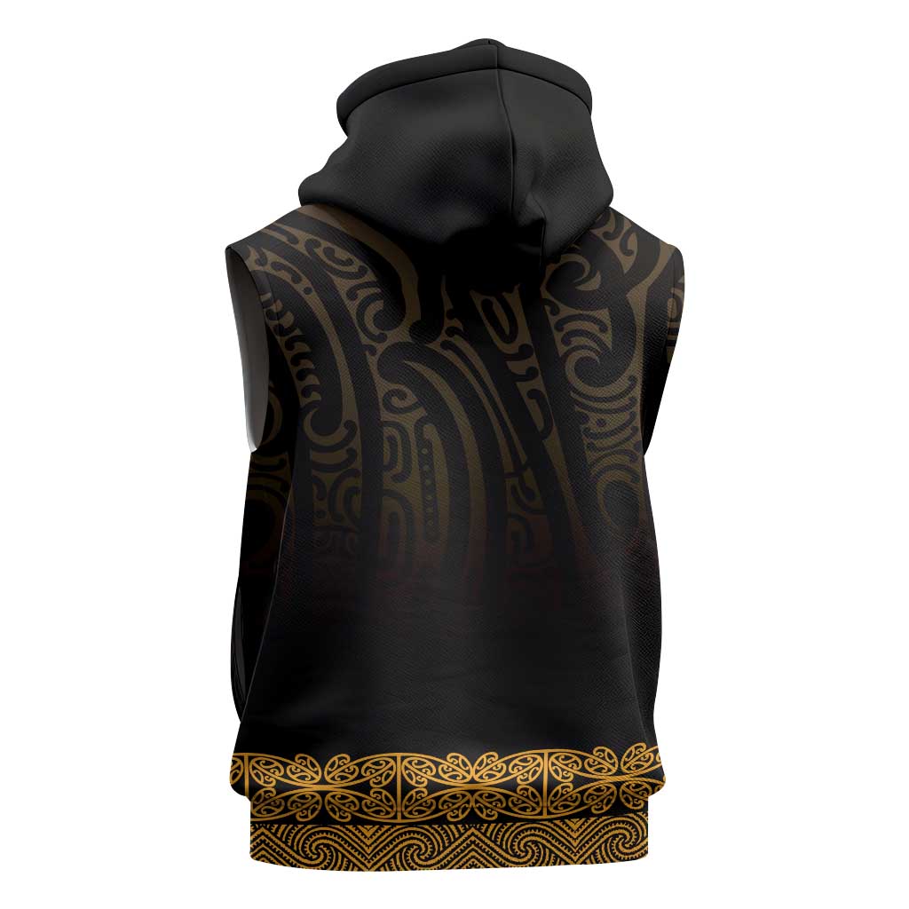 New Zealand Maori Kowhaiwhai Sleeveless Zip Hoodie Karaka Maui and Mangopare LT9 - Polynesian Pride