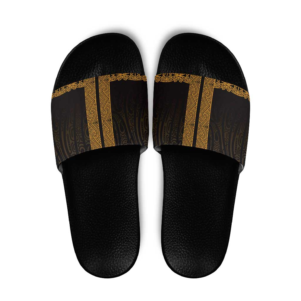 New Zealand Maori Kowhaiwhai Slide Sandals Karaka Maui and Mangopare - Polynesian Pride