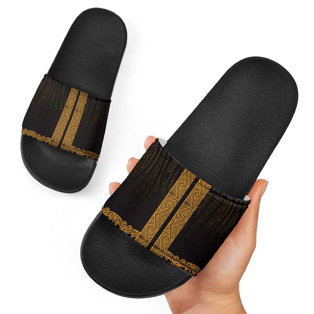 New Zealand Maori Kowhaiwhai Slide Sandals Karaka Maui and Mangopare - Polynesian Pride