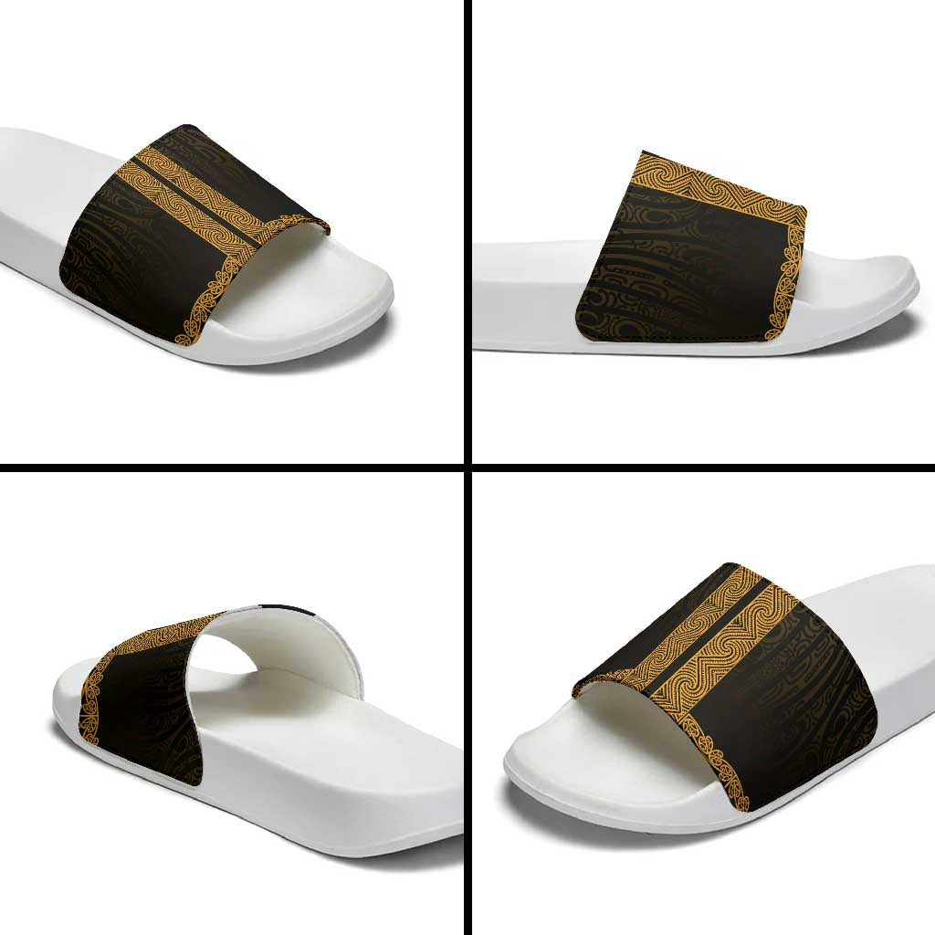 New Zealand Maori Kowhaiwhai Slide Sandals Karaka Maui and Mangopare - Polynesian Pride