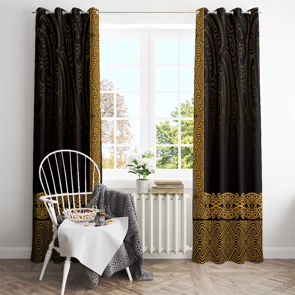New Zealand Maori Kowhaiwhai Window Curtain Karaka Maui and Mangopare