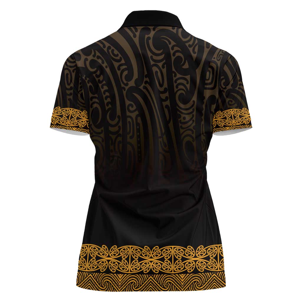New Zealand Maori Kowhaiwhai Women Polo Shirt Karaka Maui and Mangopare