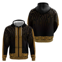 New Zealand Maori Kowhaiwhai Zip Hoodie Karaka Maui and Mangopare LT9 - Polynesian Pride