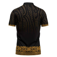 New Zealand Maori Kowhaiwhai Zipper Polo Shirt Karaka Maui and Mangopare LT9 - Polynesian Pride
