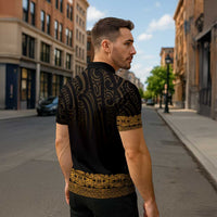 New Zealand Maori Kowhaiwhai Zipper Polo Shirt Karaka Maui and Mangopare LT9 - Polynesian Pride