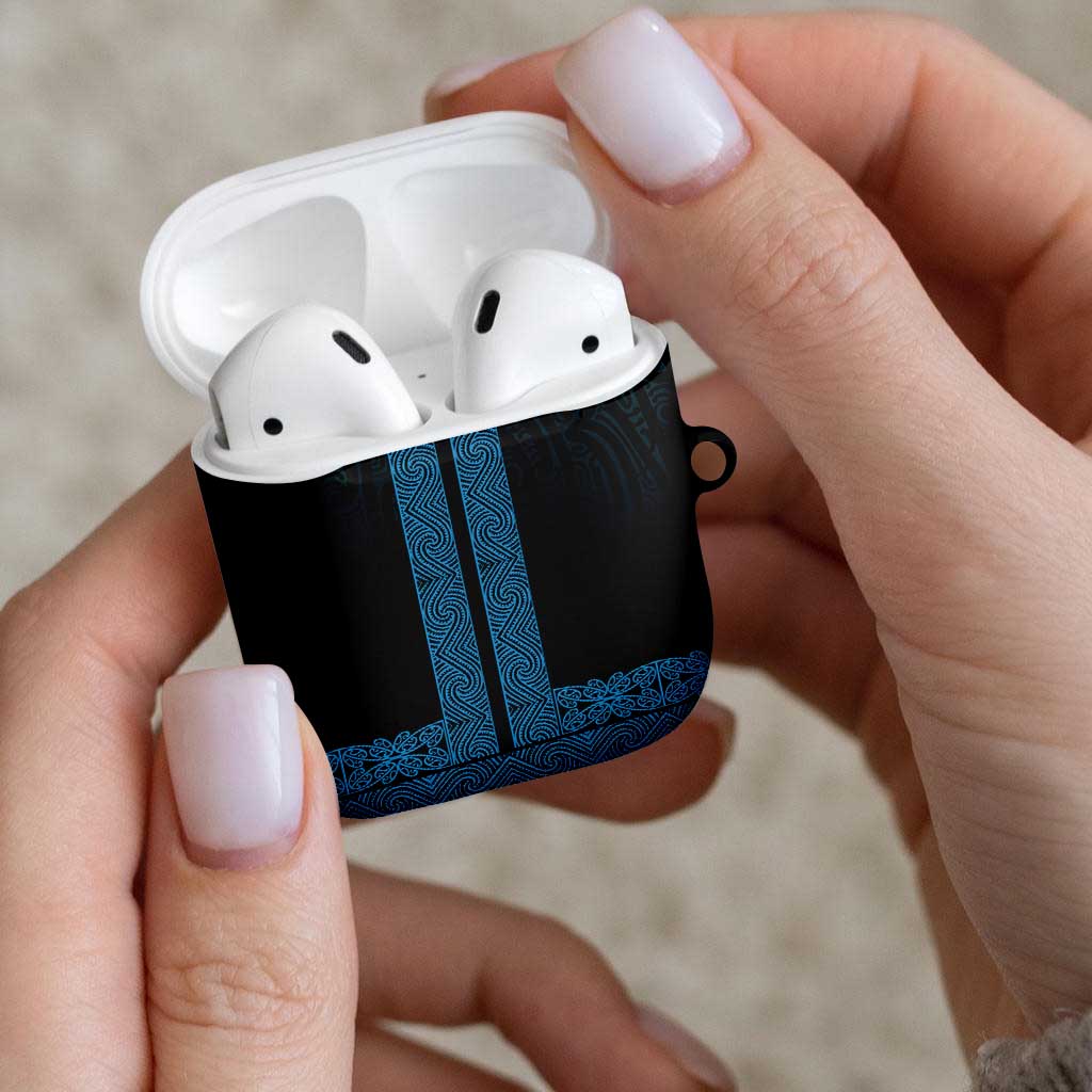 New Zealand Maori Kowhaiwhai AirPods Case Kikorangi Maui and Mangopare LT9 - Polynesian Pride